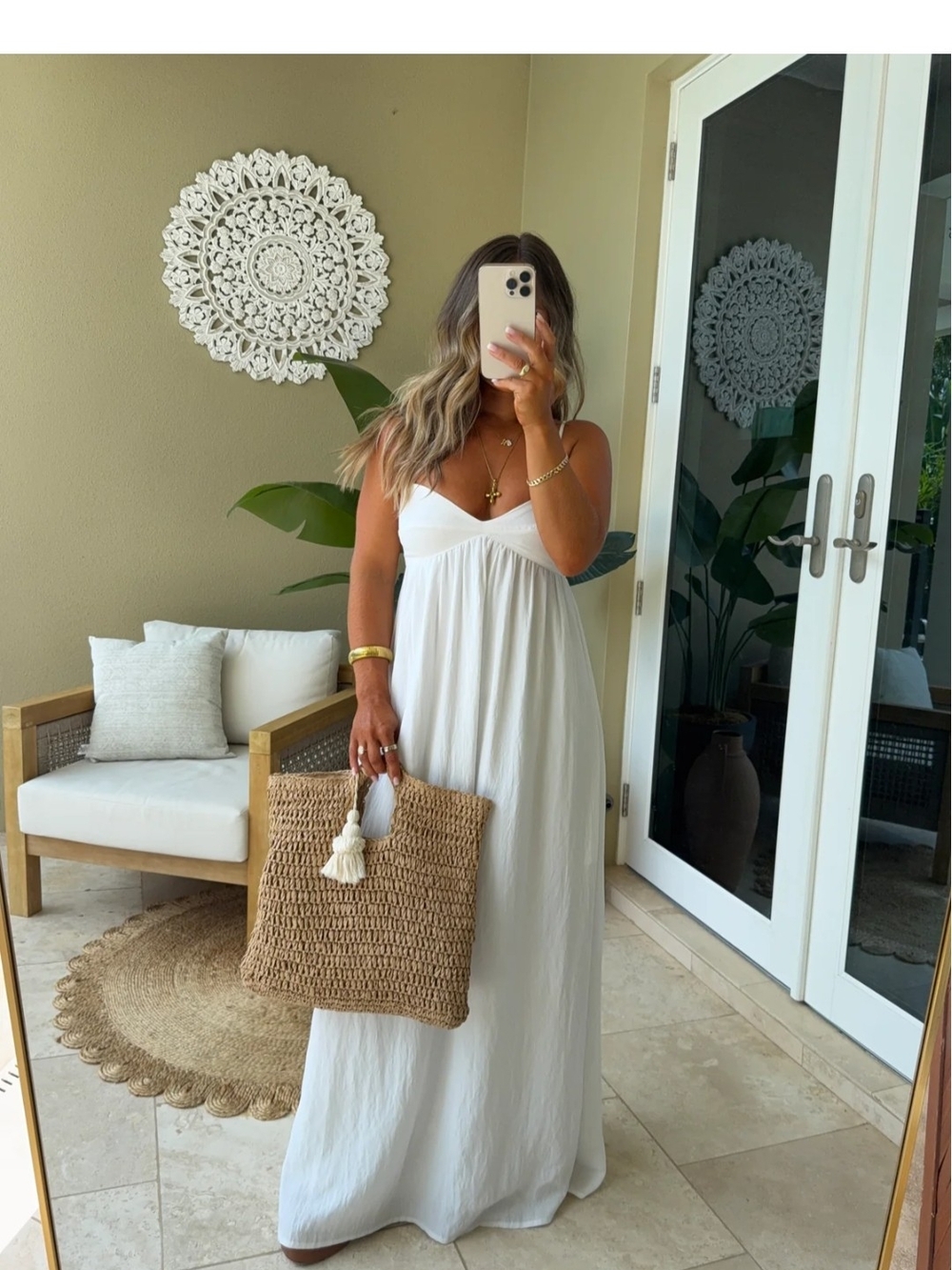 White Spaghetti Strap Maxi Dress
